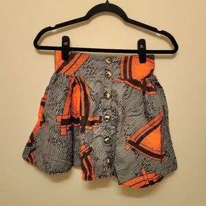 NWOT African Print Mini Skirt